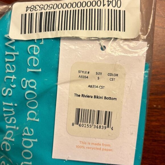 NEW Andie Swim The Riviera Bikini Bottom Flat Belt Bright Blue Size Small NWT - Picture 5 of 5